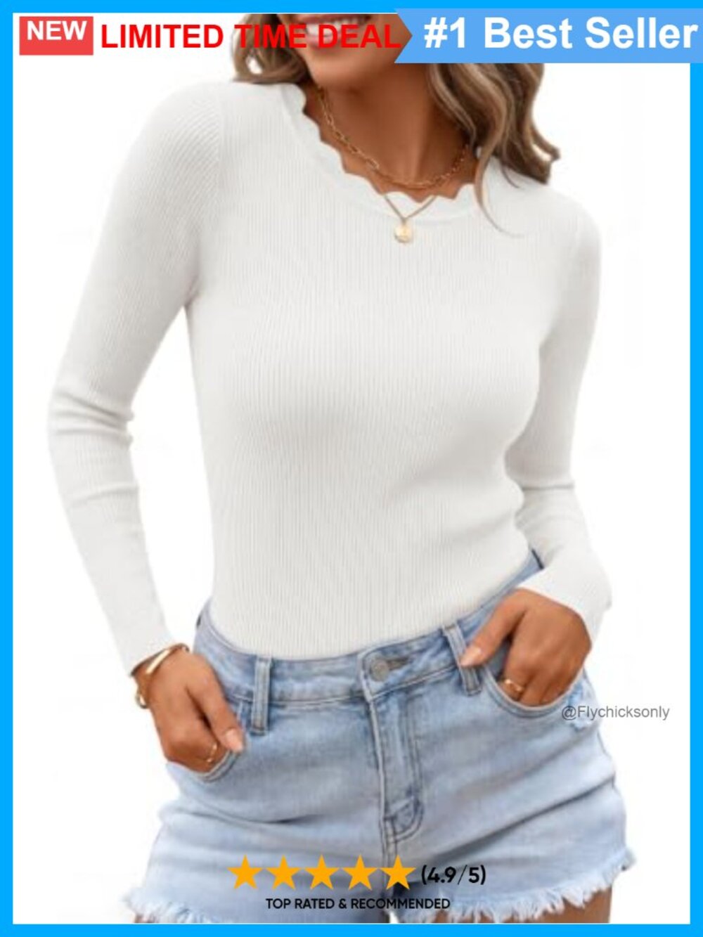 Ribbed Knit Long Sleeve Fitted Sweater Top